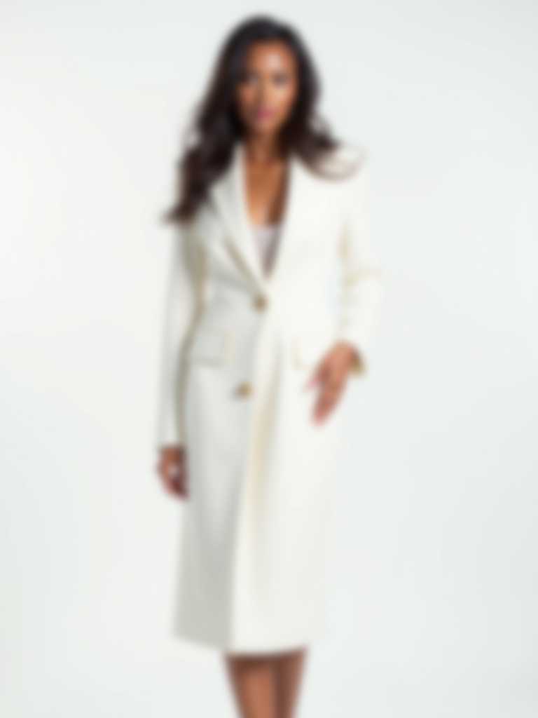 Blazer long blanc avec poches